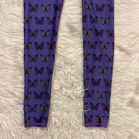 NWT Terez Halftone Butterfly Purple Hi-Shine Leggings - Picture 7 of 9